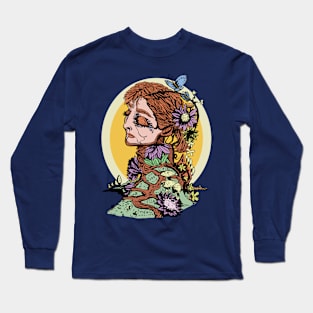 Lady in the flowers Long Sleeve T-Shirt